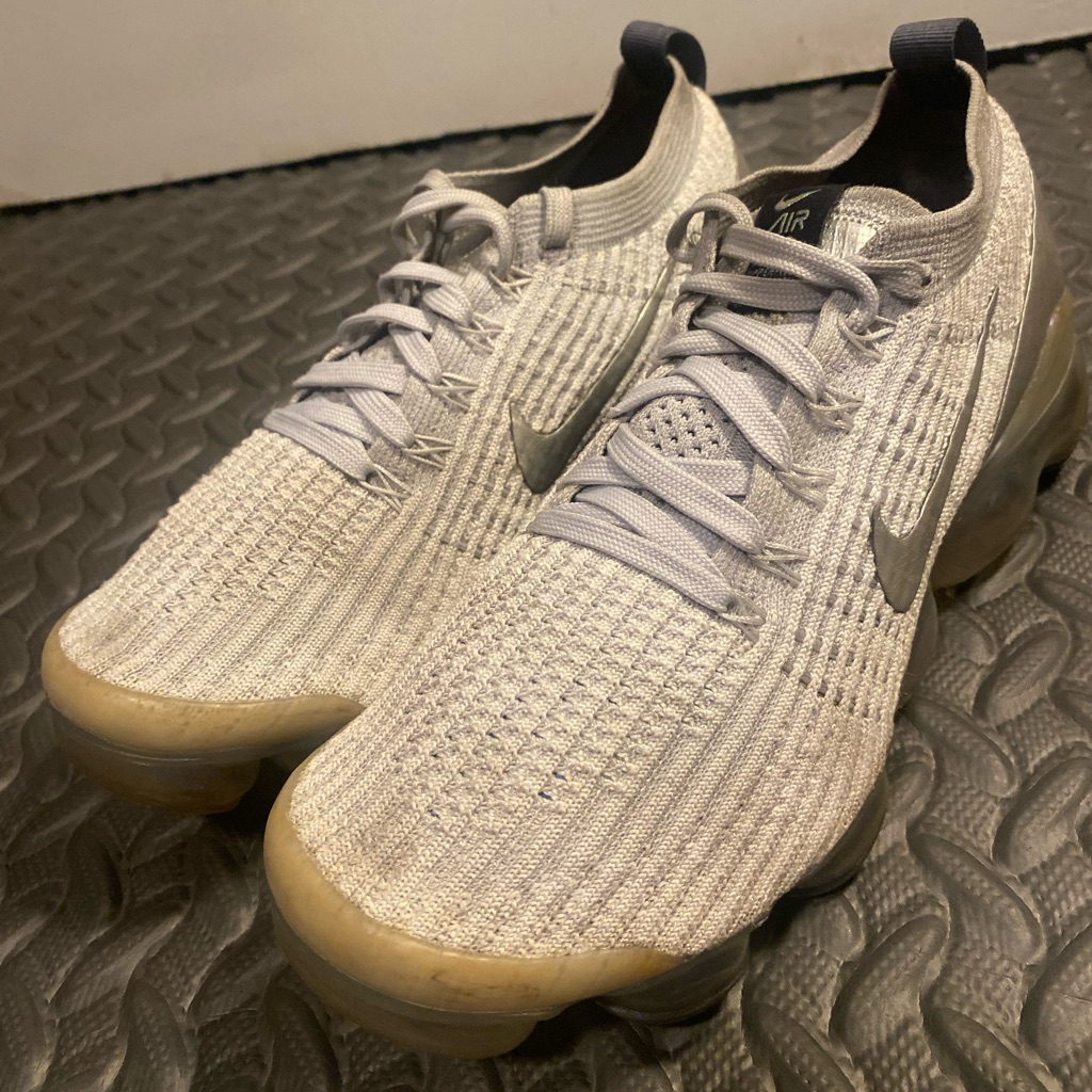 Nike Air Vapormax Flyknit 3 Shoes Mens Size 65 White Silver